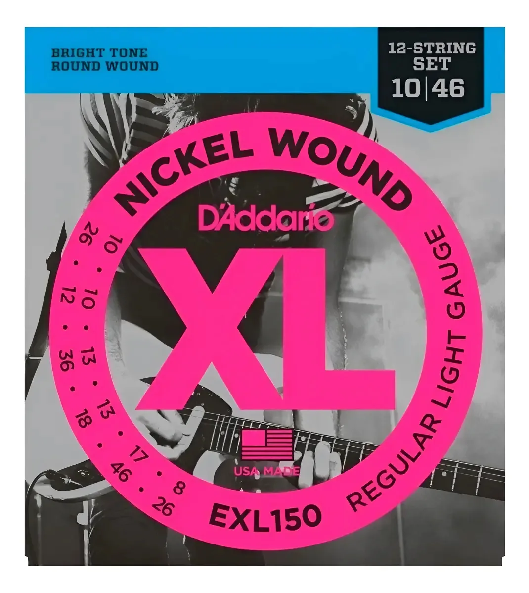 Cordas de guitarra de 12 cordas Daddario Exl150 Octave