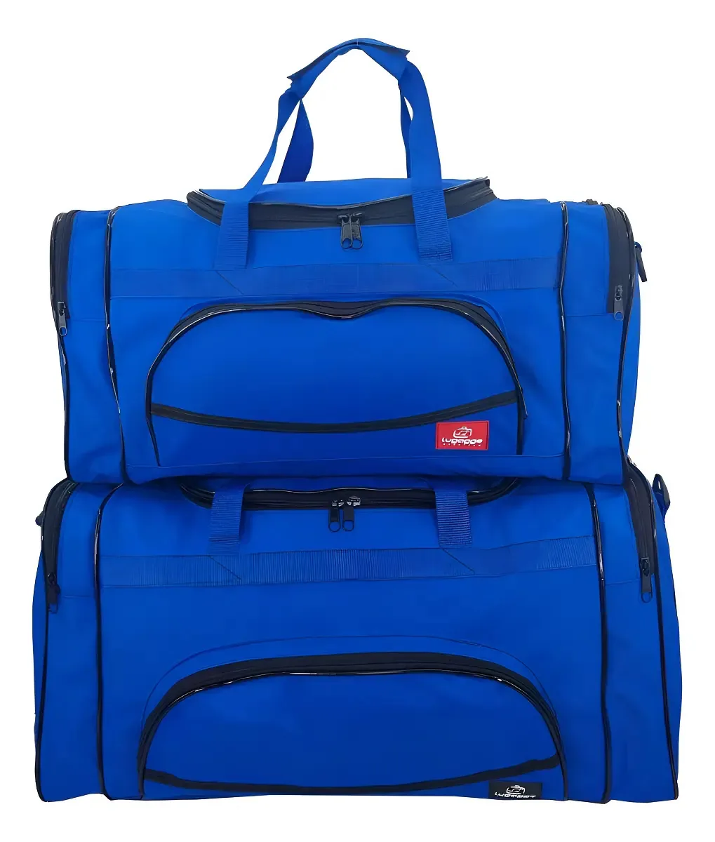 Kit Bolsa Mala Bagagem Mao Viagem Passeio Media Grande Cor Azul Royal