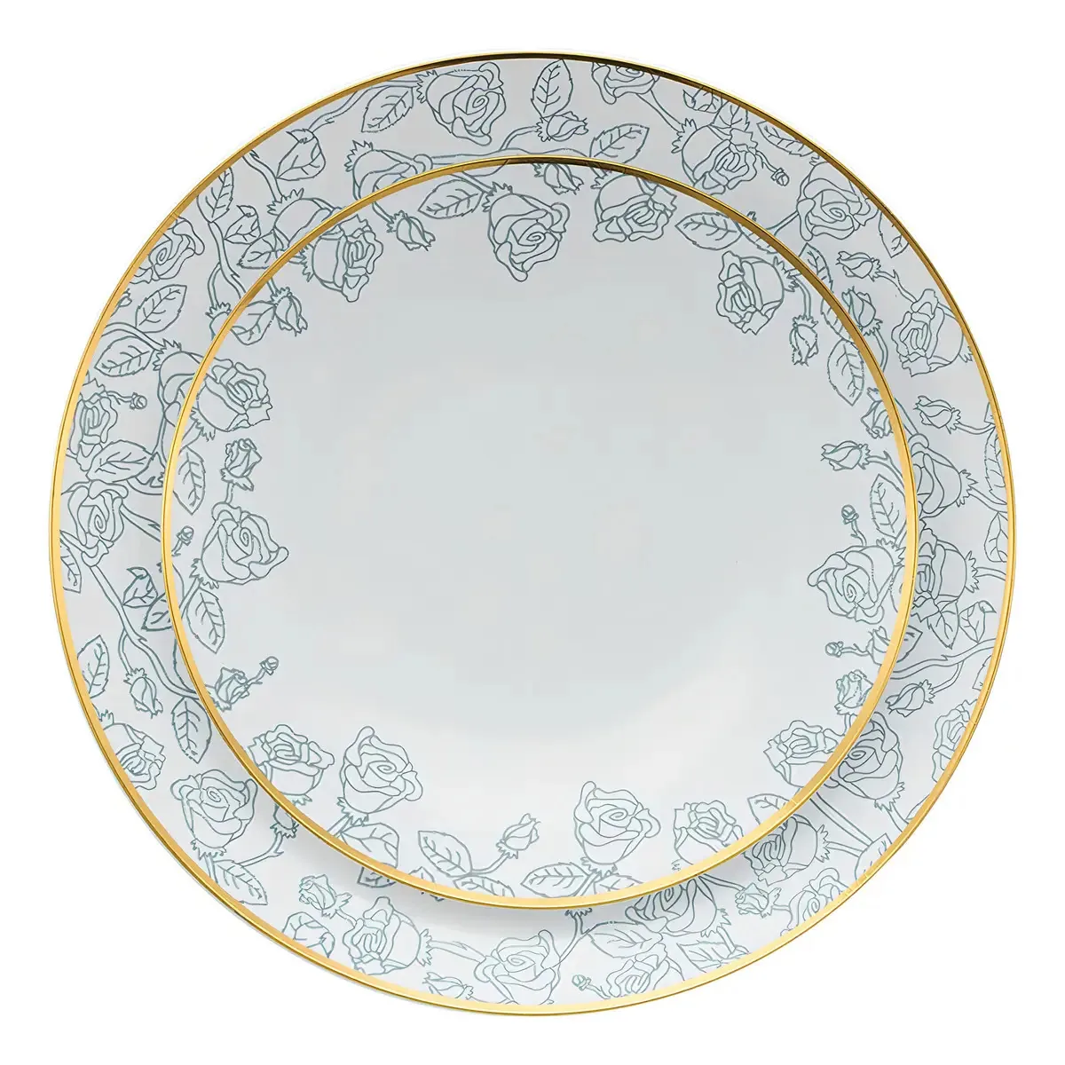 Pratos de plástico elegantes e modernos Pratos florais