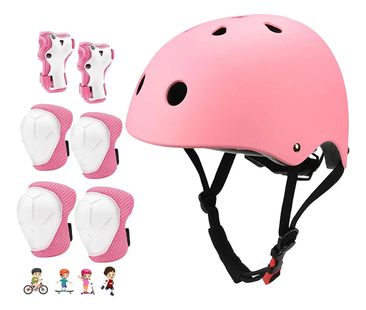 Conjunto de Patins para Crianças com Capacetes e Protetores