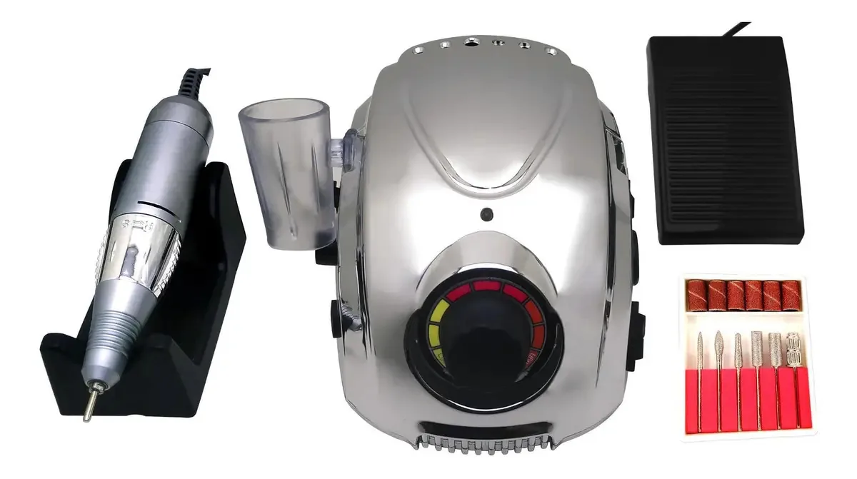 Motor Drill Pro Lixadeira Podologia Unha 35.000 Rpm Prata