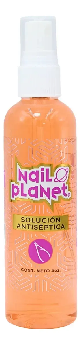 Solução antisséptica de 4 onças, limpeza, higiene. Planeta das unhas