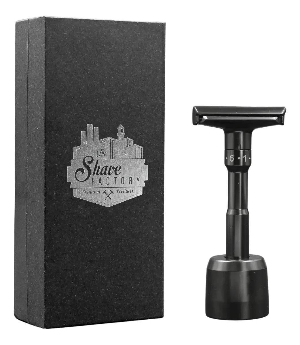 Navalha de Barbear Sistema Ajustável, Shave Factory Cor Preta