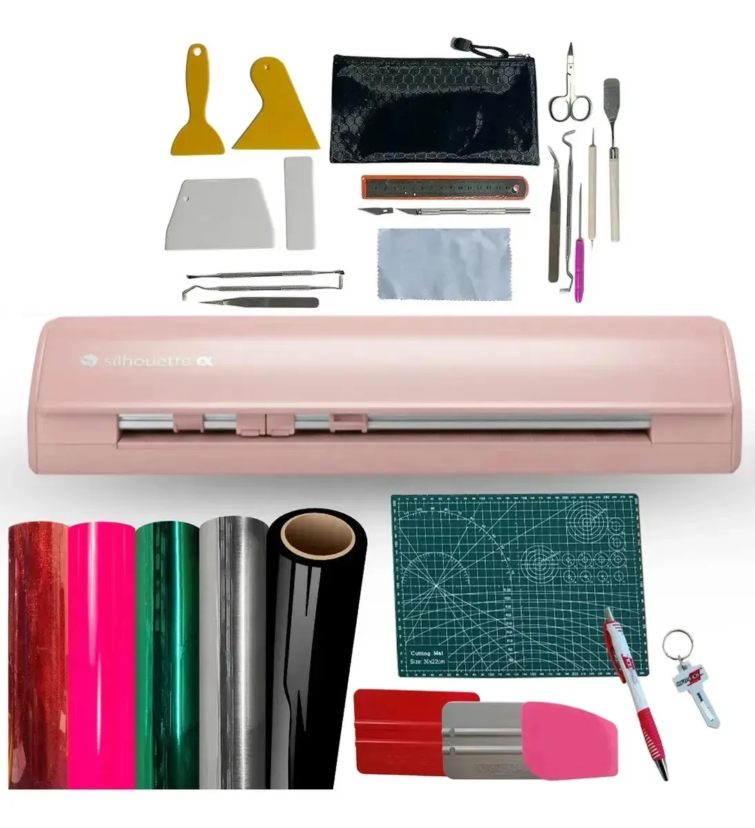 Combinação de plotadora de corte Silhouette Cameo 5 Alpha rosa