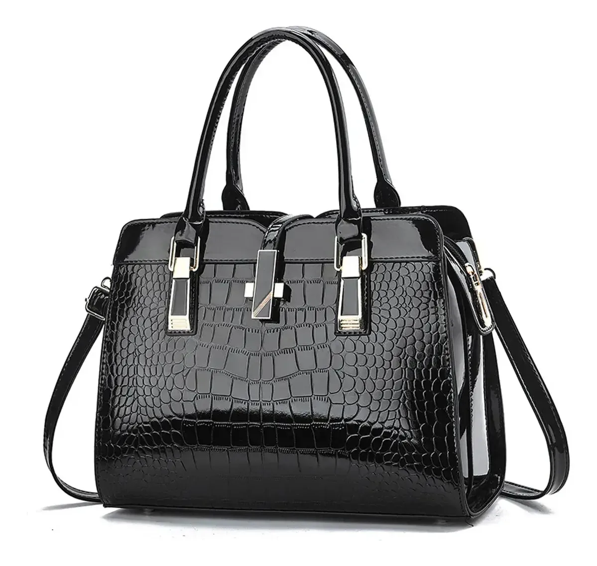 Sacola Reimay, bolsas elegantes com zíper para mulheres, pretas e pretas