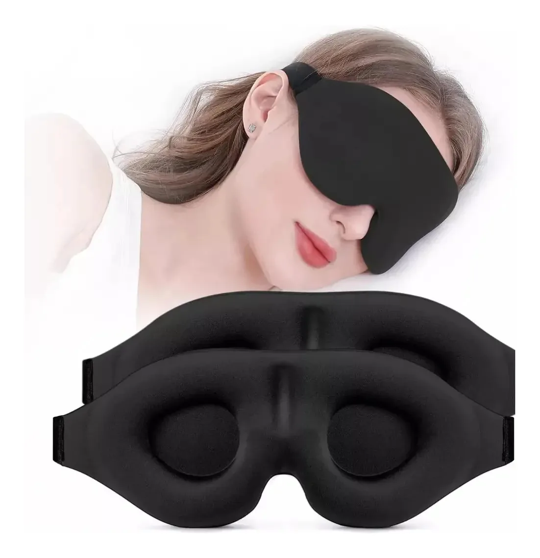 Máscara de dormir 3D Reimay 2 Óculos de máscara de olhos respirável e ajustável