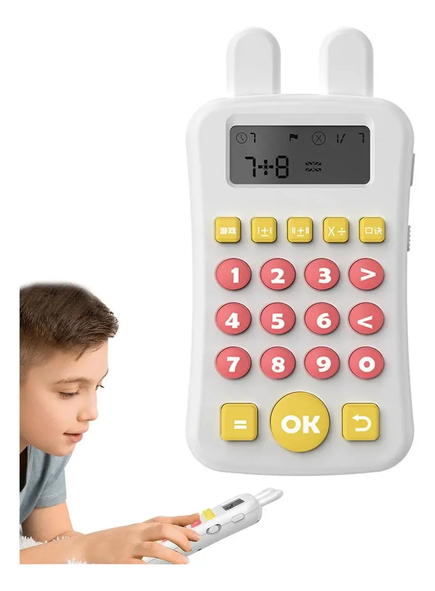 1 Ferramenta de Aprendizagem de Matemática, Jogo Eletrônico de Matemática para Crianças com Cabo USB, Jogos de Aprendizagem de Matemática para Crianças, Adição, Subtração, Multiplicação e Divisão
