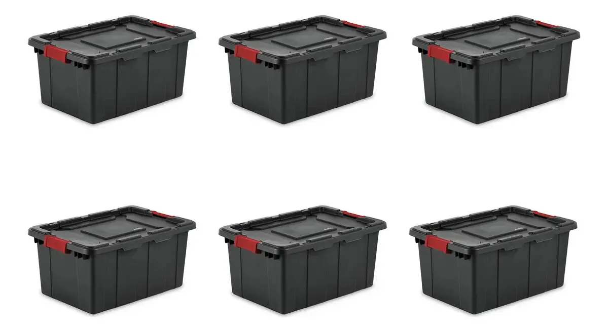 Sterilite 14649006 Caixa de Ferramentas Preto/Vermelho