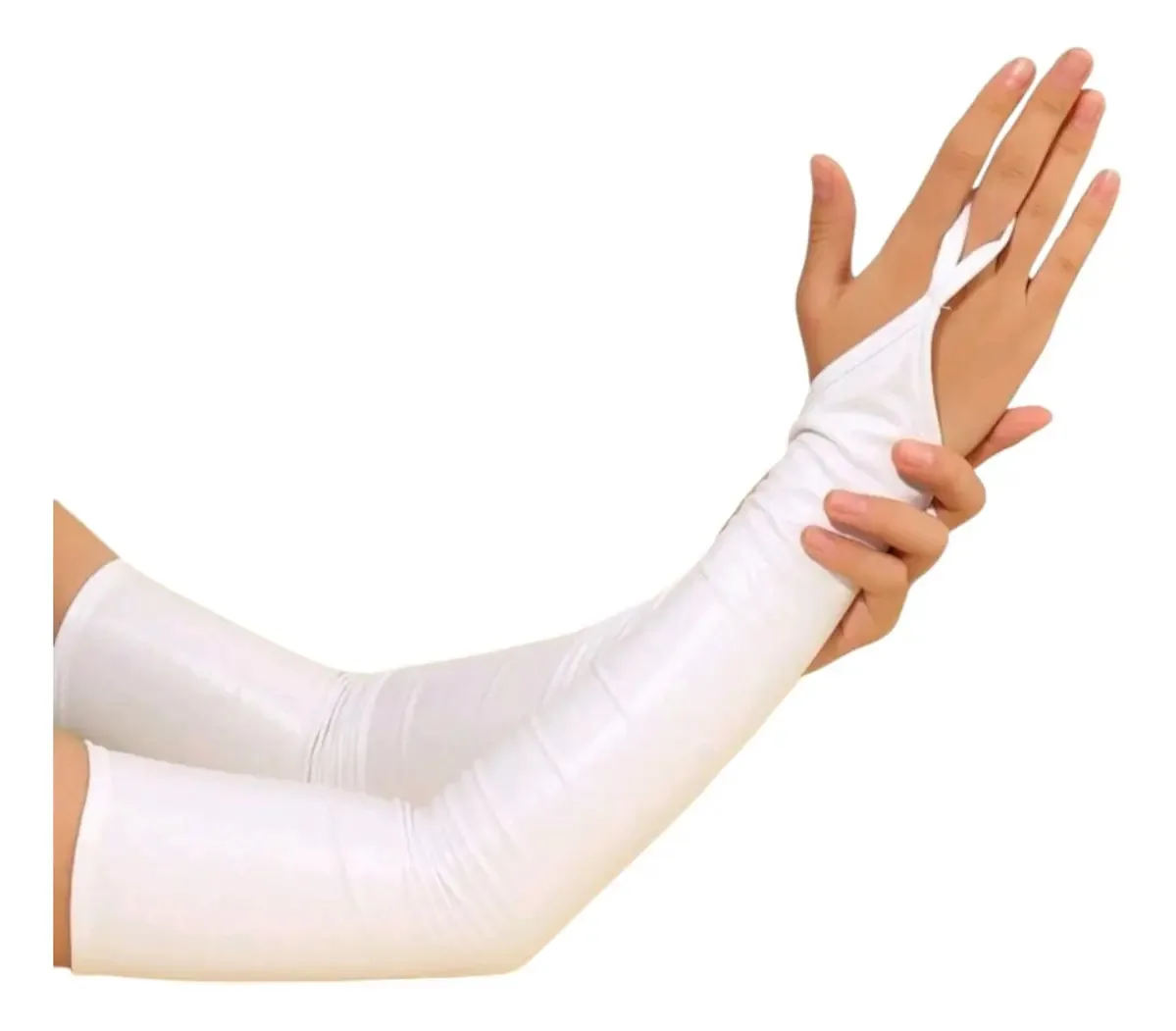 Para traje, luvas longas, cores, cor: branco_solid_unitalla