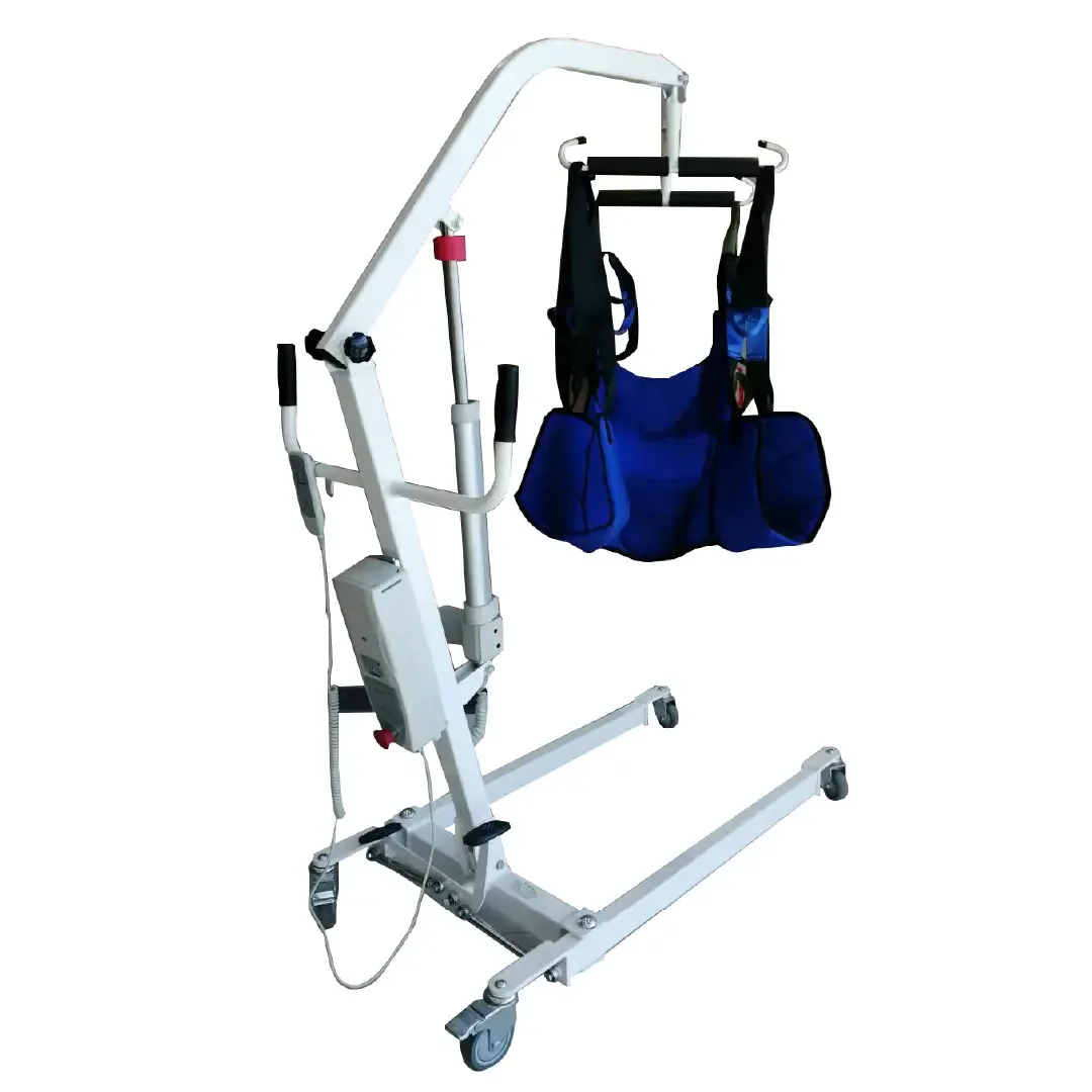 Guindaste elétrico ajustável Gambimedic para transporte de pacientes O elevador hospitalar suporta 150 kg com cintos para uso médico Hospital Clinica Hogar Mod. Bx-TL01