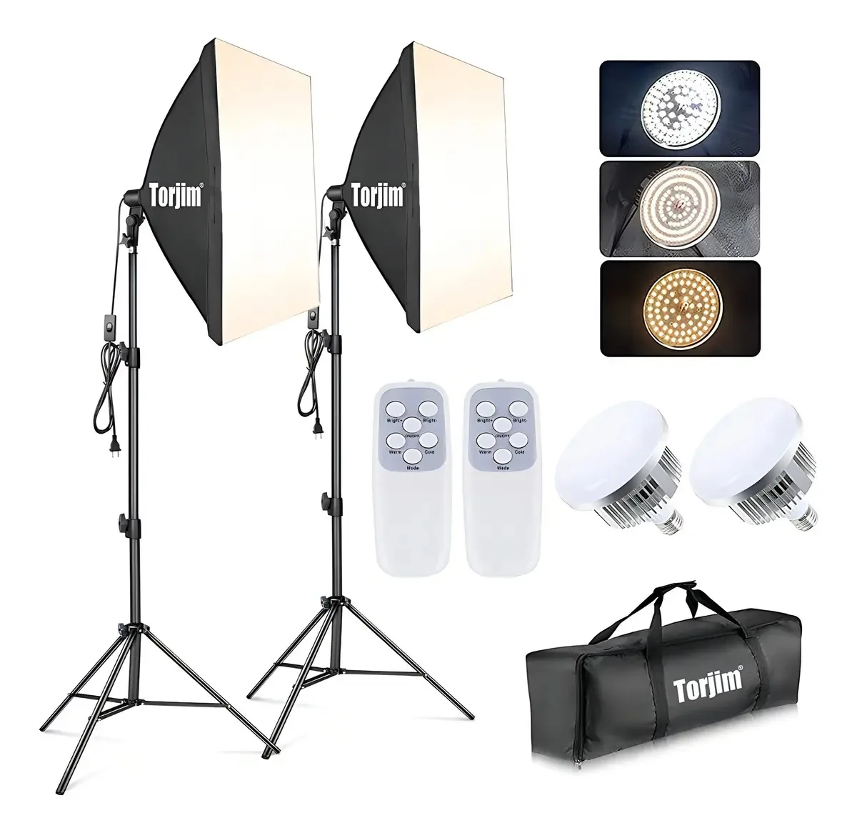 Kit de iluminação fotográfica Torjim Softbox, iluminação