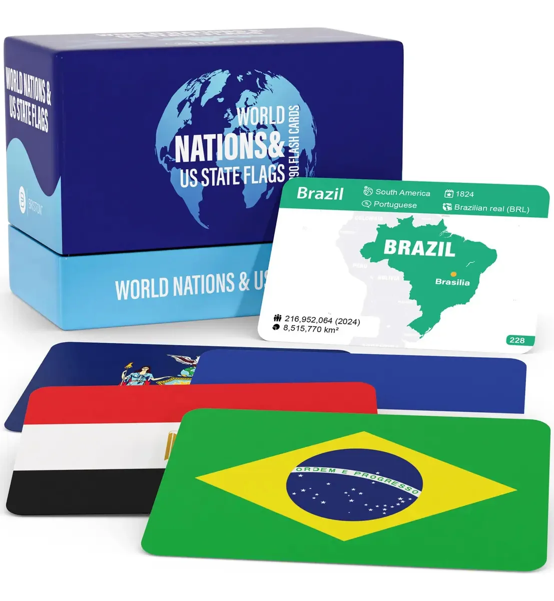 Cartões Educativos de Geografia 290 Países e Capitais