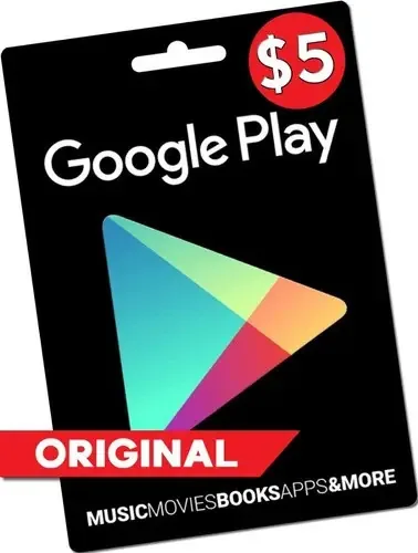 Cartão digital da região dos EUA para 5 dólares do Google Play