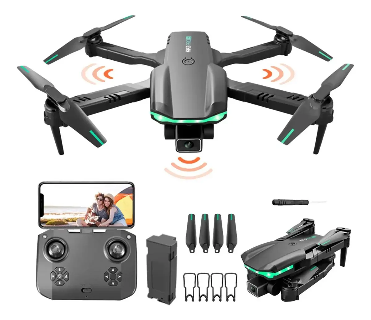Drones Ainichi Com Câmera | Drone Gps Dobrável Com Câmera 4k Uhd | Drones Giroscópicos De Seis Eixos Com Retorno Automático, Voo De 10 Minutos De Duração, Voo Em Círculo, Voo De