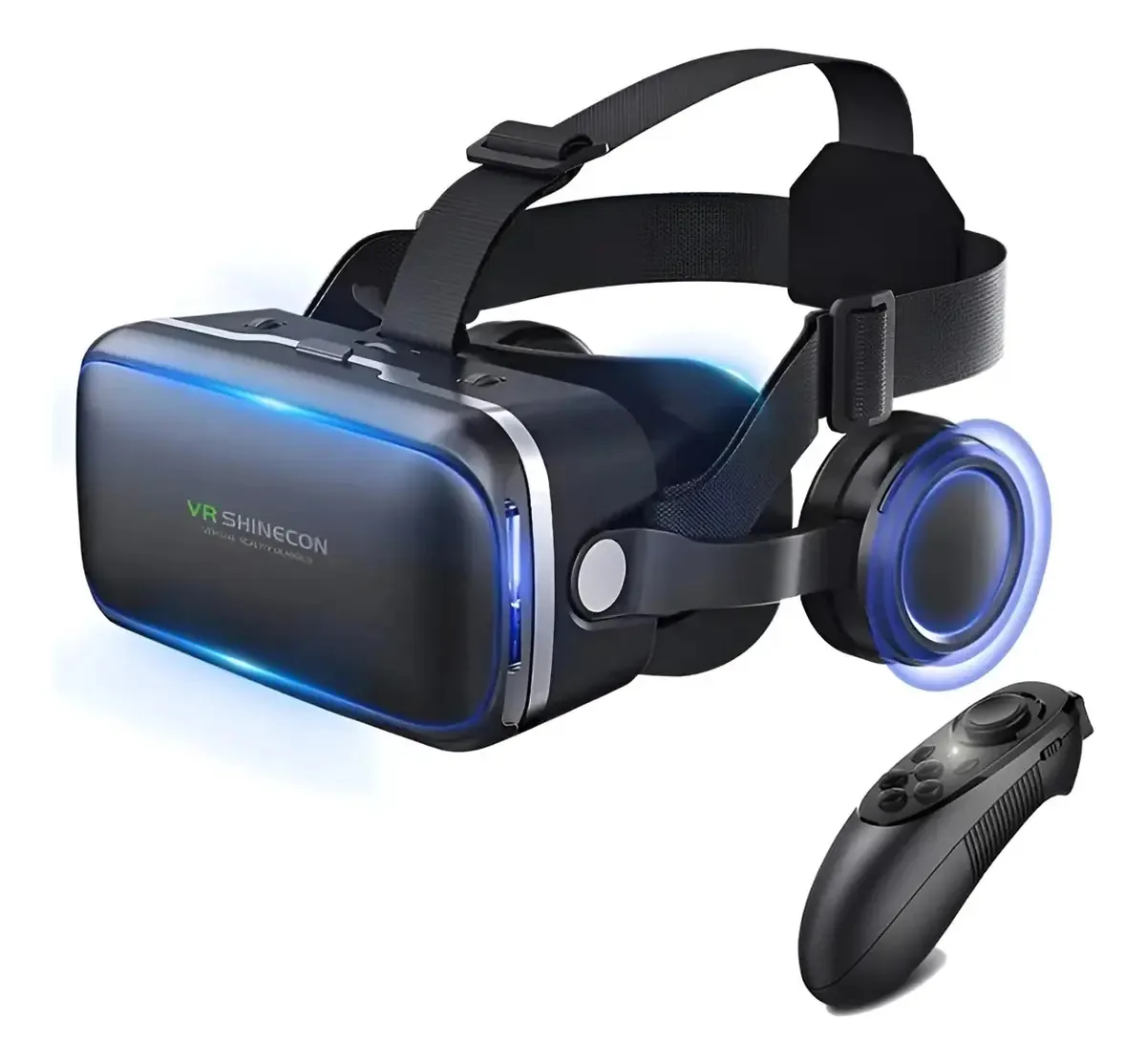 Óculos VR Shinecon Realidade Virtual 3D Preto com Fone e Controle FY-1014