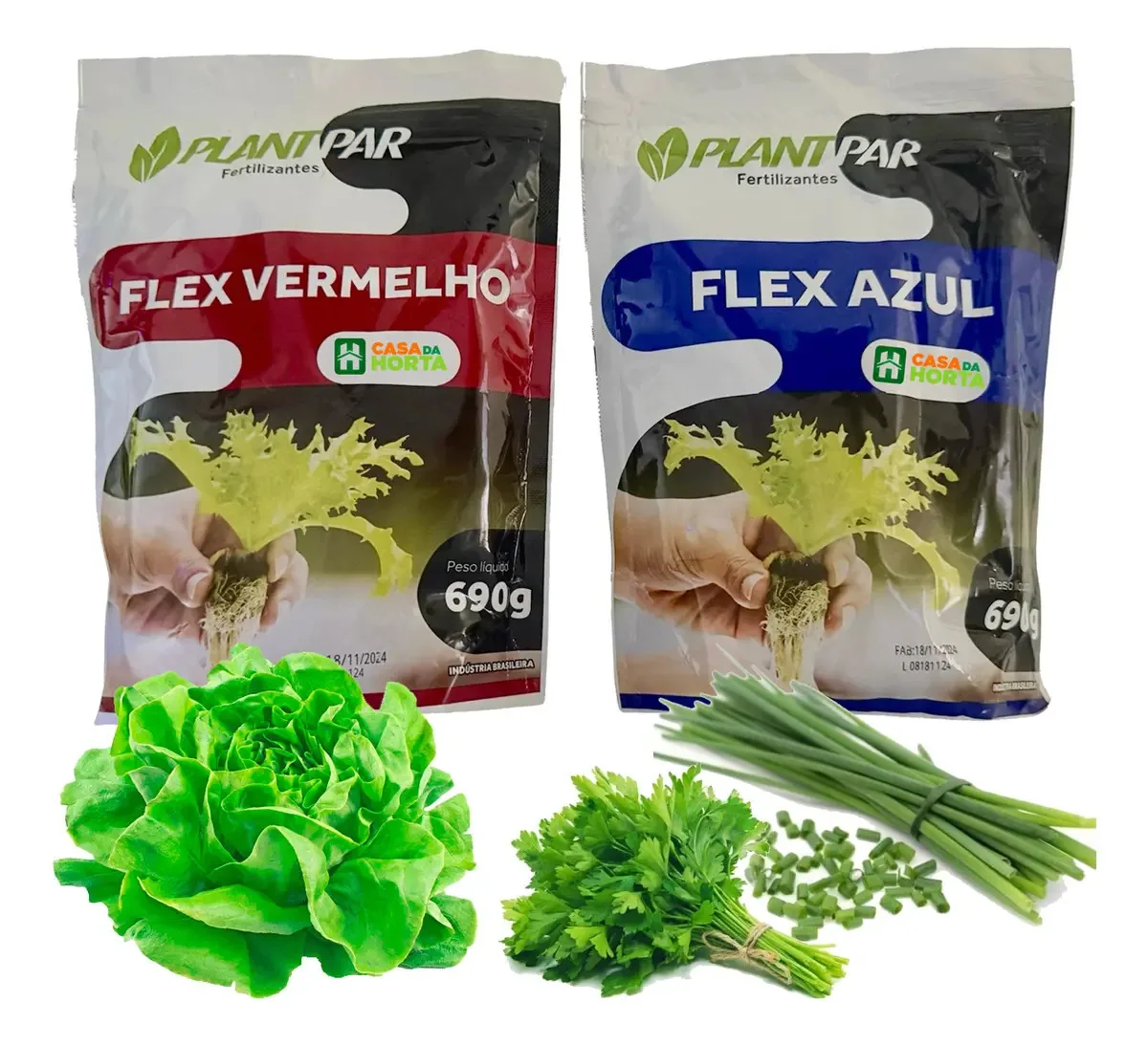 Kit Nutriente Hidroponia 1000L Flex Vermelho Azul Yasai Casa Da Horta