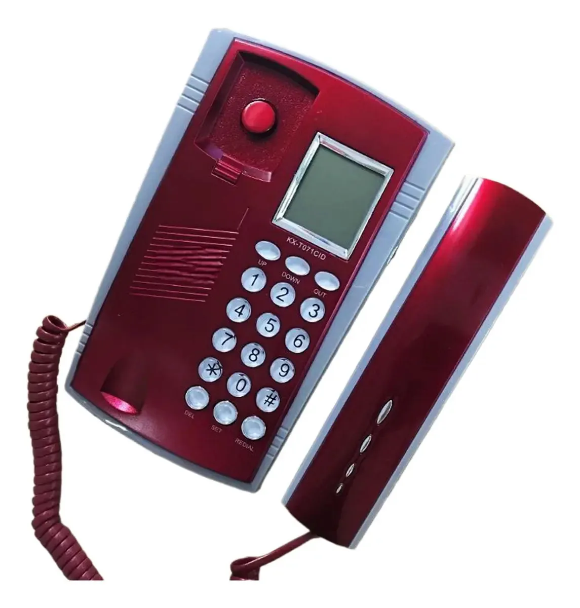 Kx ~ 071 - Telefone a cabo com display LCD, suporte para telefone fixo, suporte de parede e telefones para computador, display LCD e reinicialização