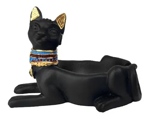 Cinzeiro Egípcio Resina Shop Everest Deus Bastet Decorativo