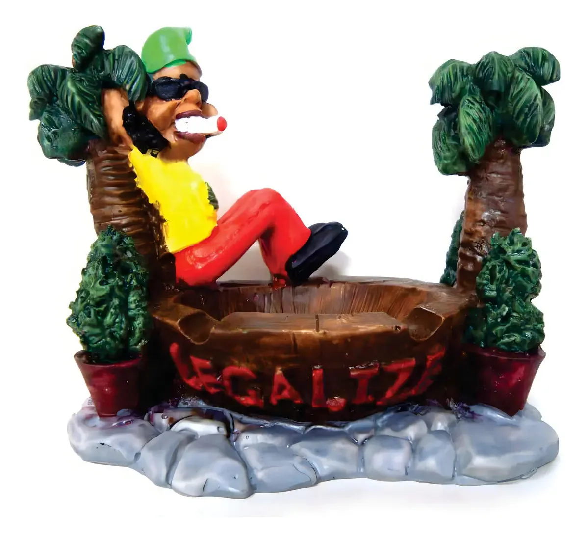 Cinzeiro Bob Marley Relax Legalize Grande 11x9x4,5cm
