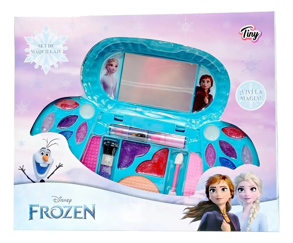 Conjunto de maquiagem Frozen Make Up, espelho de maquiagem e batom
