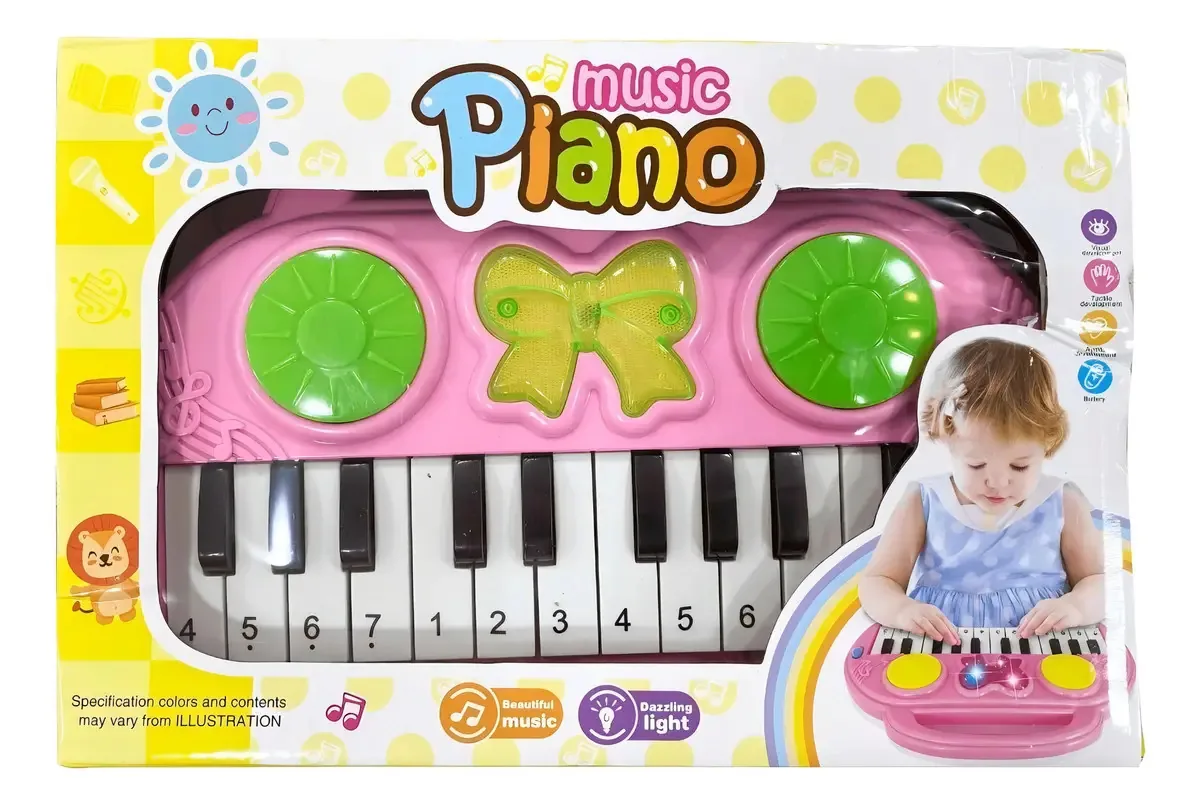 Piano com luz e som rosa