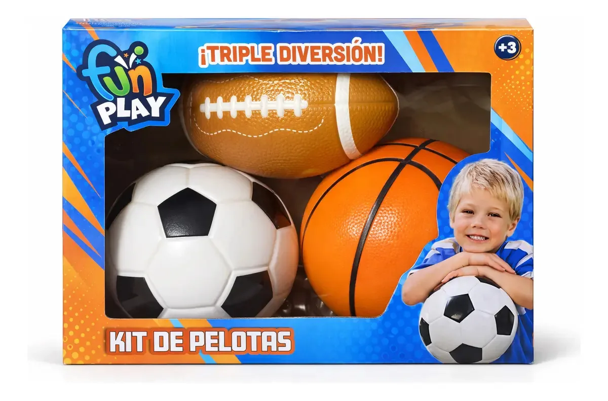 Conjunto de bolas de basquete e futebol Sb Rugby 3 em 1 Sports