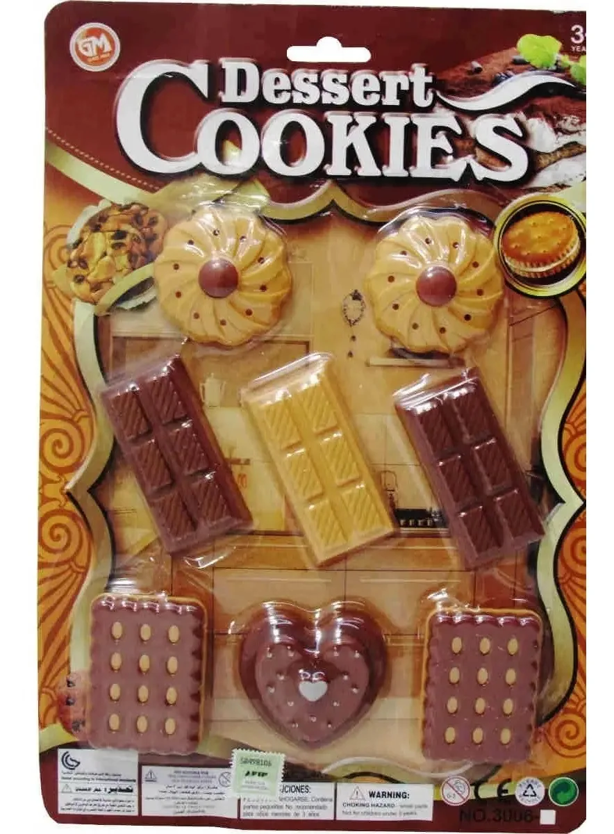 Conjunto de sobremesas, refeições de brinquedo, sobremesas, biscoitos, lanche, 8 peças
