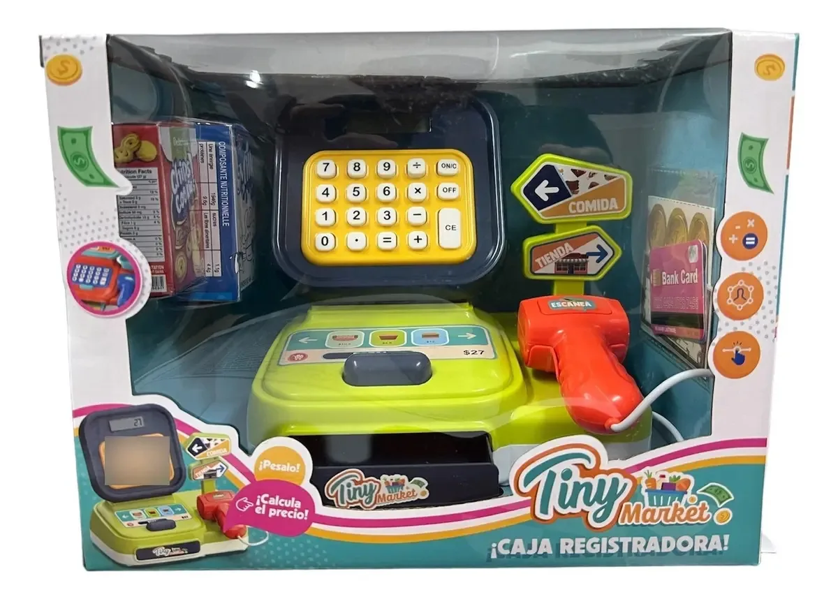 Caixa registradora Tiny Market com acessórios 54878 Color