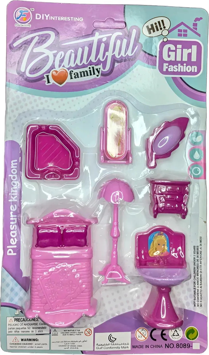 Mini brinquedo de mobília de quarto para bonecas Blister