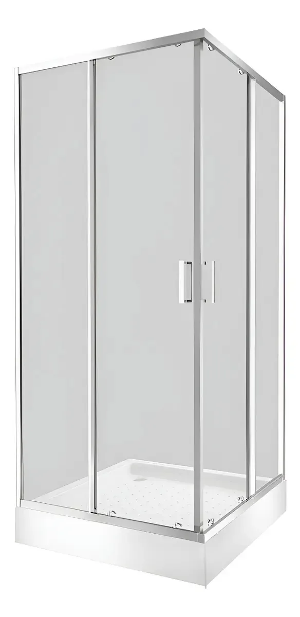Chuveiro de porta DOER 10106 feito de vidro temperado branco e cromado