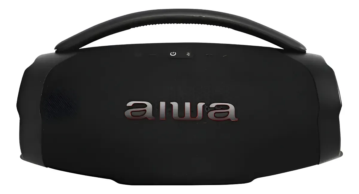Caixa De Som Boombox Plus Aiwa 900 Watts AWF207BT Com Bluetooth Rádio FM USB Auxiliar Cor Preto