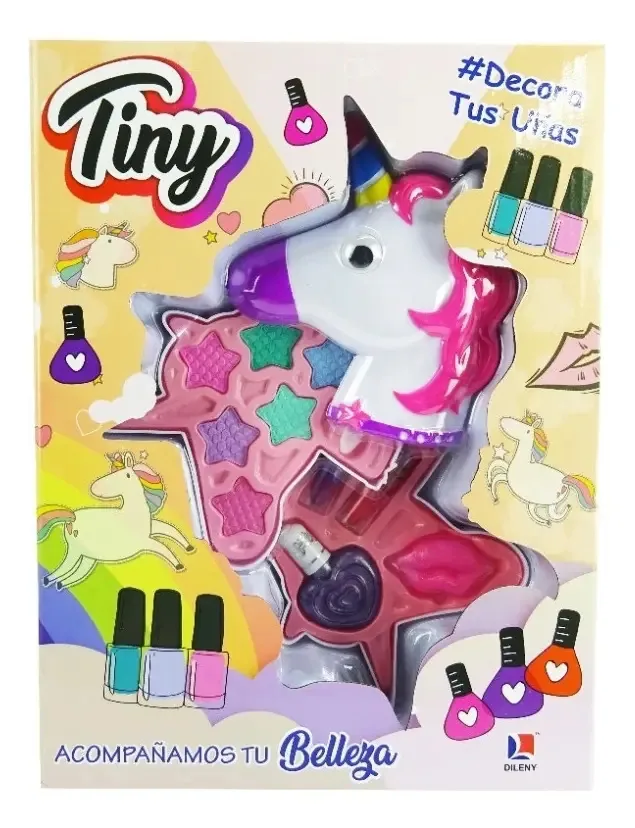Conjunto de maquiagem de unicórnio para maquiagem moderna em caixa - Tiny
