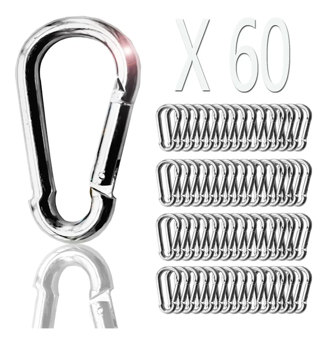 Acrux7 - 60 clipes e ganchos para mosquetões pesados