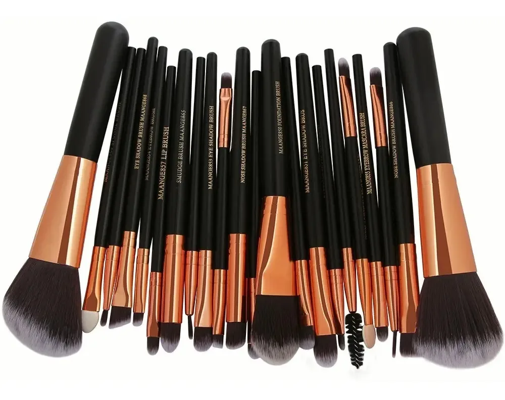 22 pincéis de maquiagem, conjunto de pincéis de maquiagem pretos