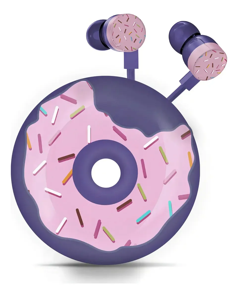Fones de ouvido Qearfun Donut Kids, fones de ouvido e fones de ouvido fofos