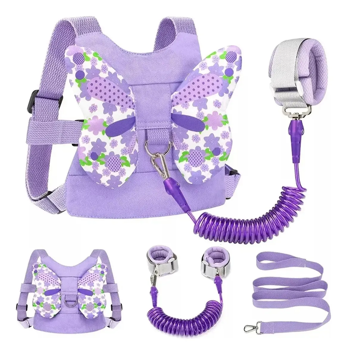 Arnês de segurança para bebês e crianças 3 em 1 com alça de chave violeta