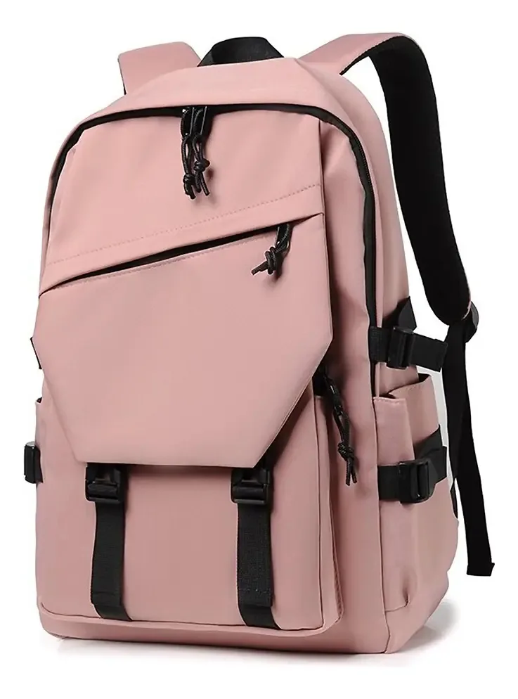 Mochilas escolares, mochilas estudantis para homens e mulheres jovens, mochilas de grande capacidade, mochilas de viagem, mochilas para laptop, cor rosa, design de tecido liso