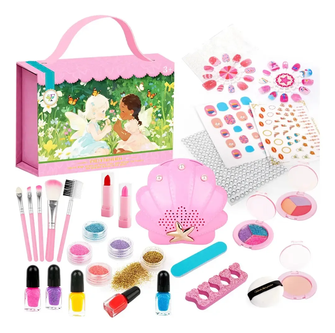 Conjunto de beleza lavável de brinquedos de maquiagem de 30 peças para meninas