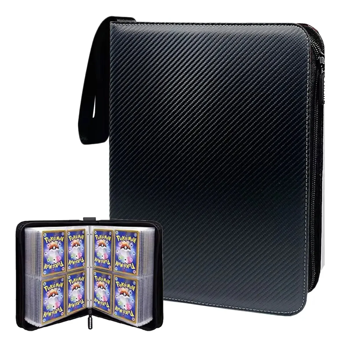 Porta-cartões de álbum Pokémon com 4 bolsos, 400 cartas, idioma sem organizador de cartas