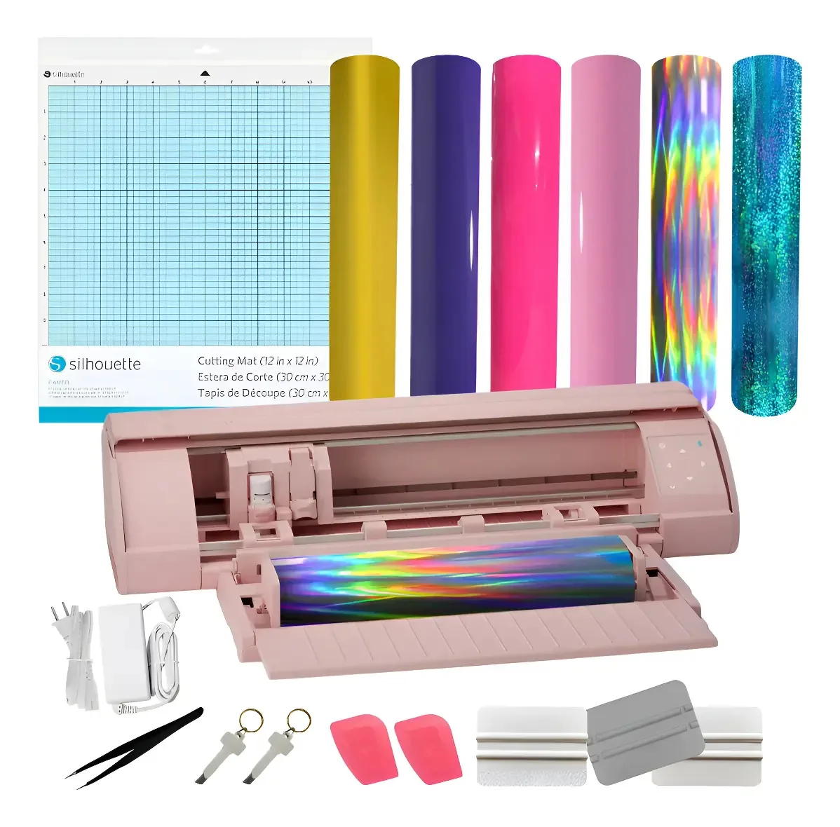 Combinação têxtil de plotter de corte rosa fosco Silhouette Cameo 5