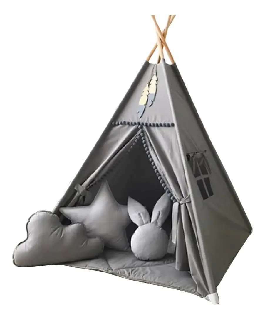 Campanha infantil Rongfa com pompom branco - Tien