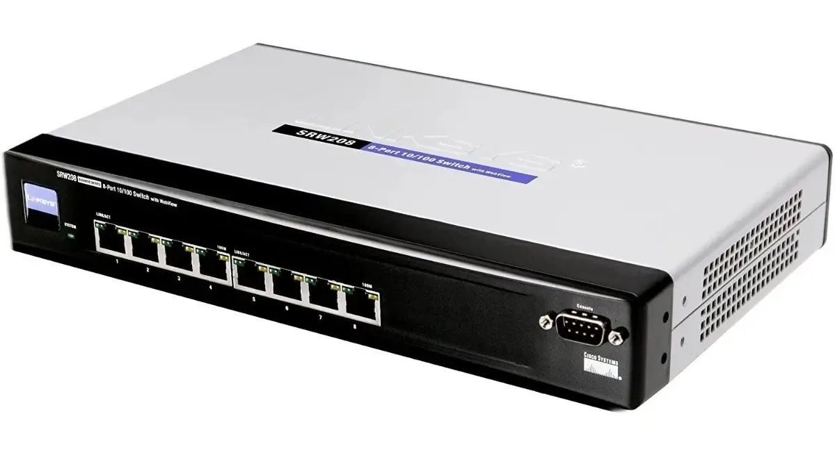 Switch Linksys Srw208 Switch 10/100 de 8 portas com Webview Iia