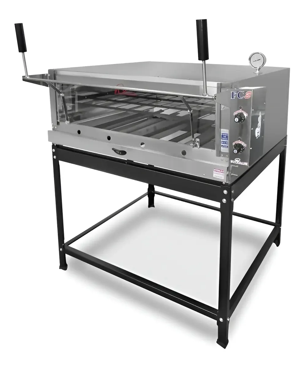 Forno Pizza Industrial a Gás FC2 60x80 Capa Inox 8 Pizzas