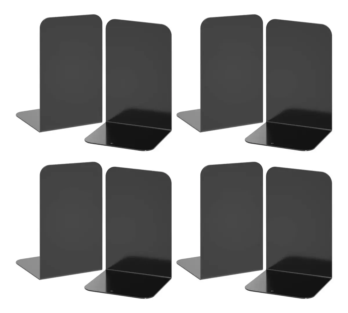 Suportes para livros de metal preto para prateleiras resistentes