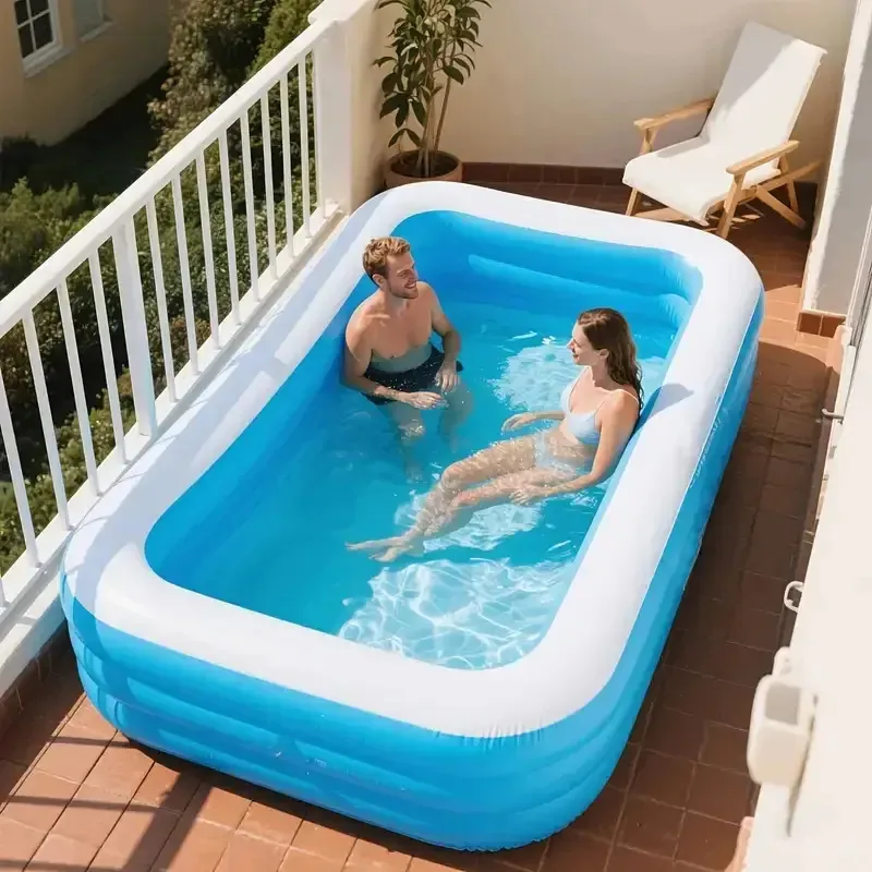 Piscina inflável retangular Tuomo, piscinas familiares 180x135x65cm, piscina inflável retangular grande, piscina inflável retangular de 180cm