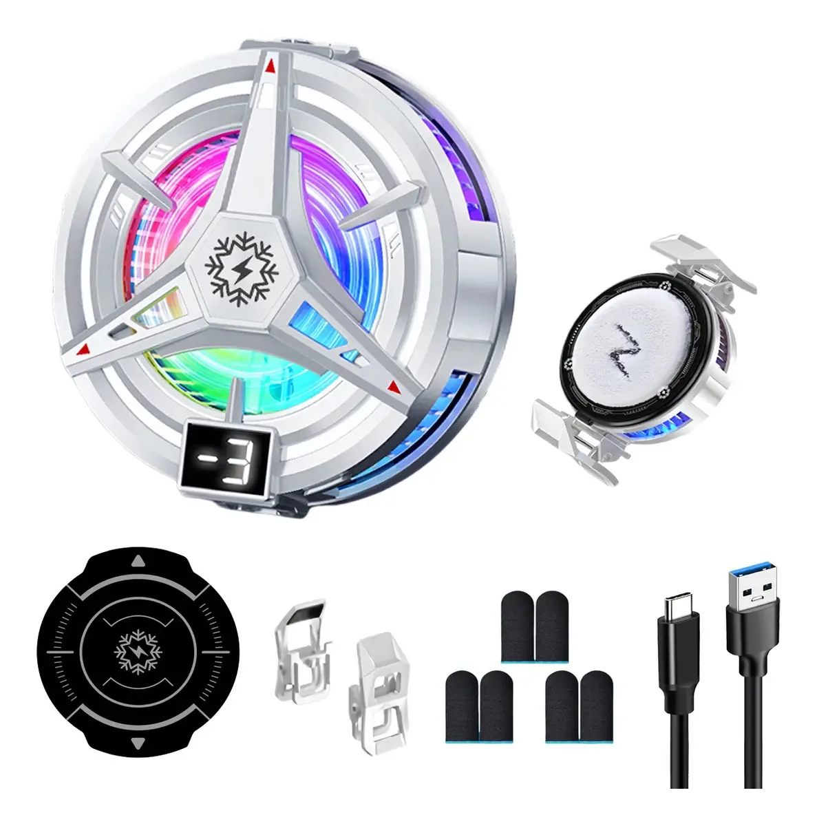 Ventilador de telefone celular com refrigerador de telefone celular LED USB cor branca