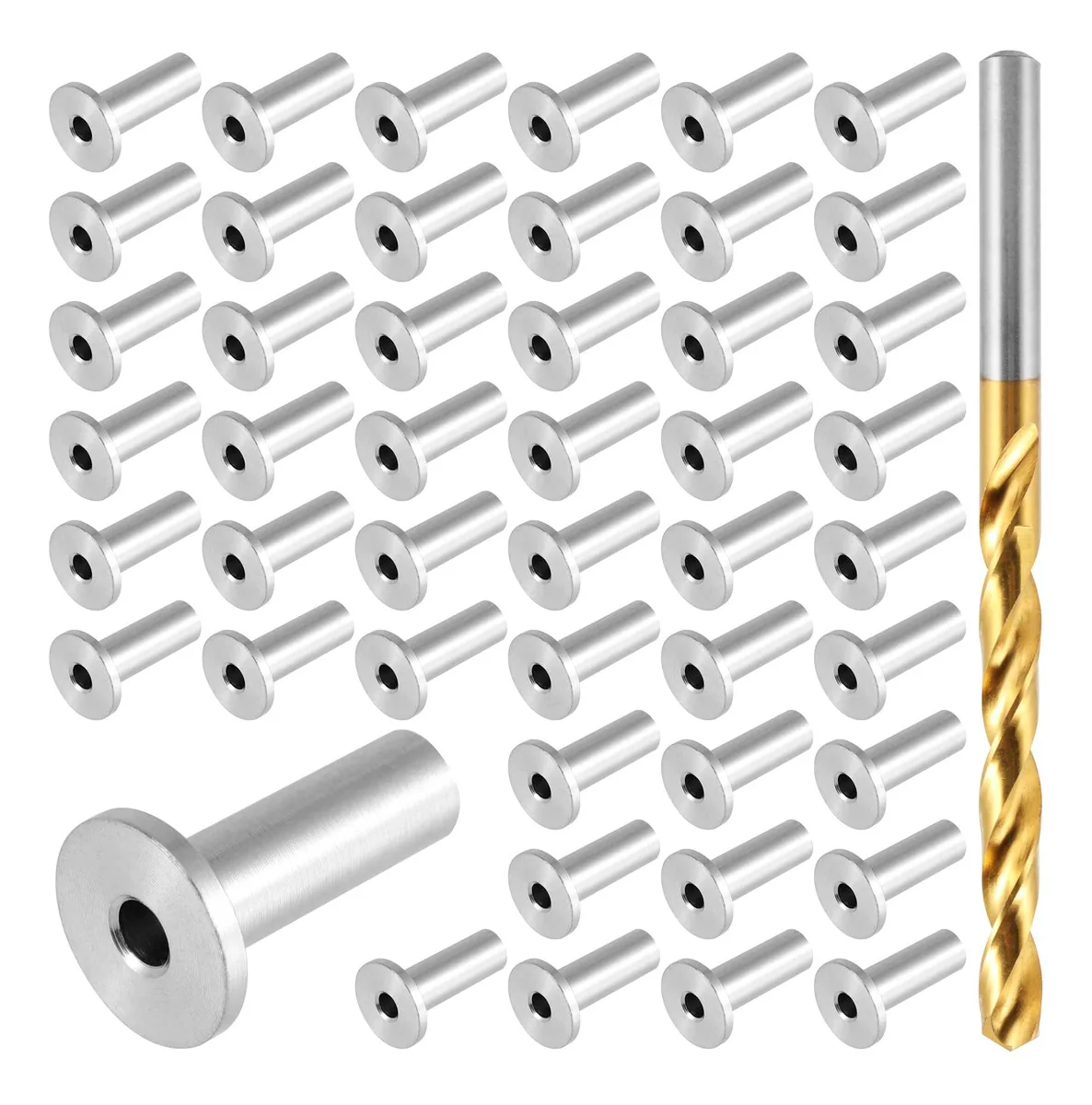 Funsuei 100 Capas Protetoras De Aço Inoxidável T316, Capas Protetoras Para Corrimão De Cabo, Kits De Corrimão De Deck, Acompanha Broca, Sistema De Corrimão De Cabo Para Corrimão