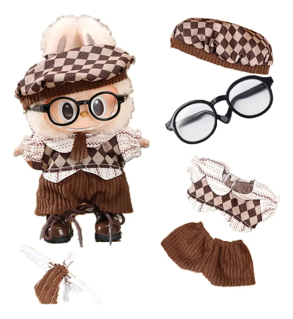 Roupas de boneca fofas Labubu de 17 cm para crianças
