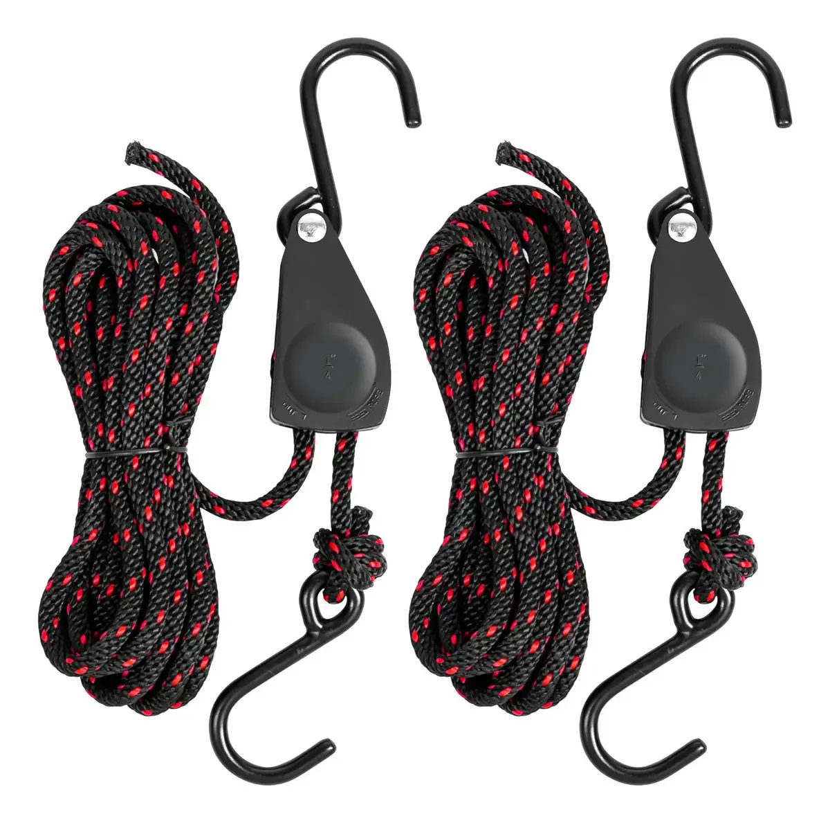2 tiras de gravata de caiaque, alças de gravata ajustáveis. Cor Preto
