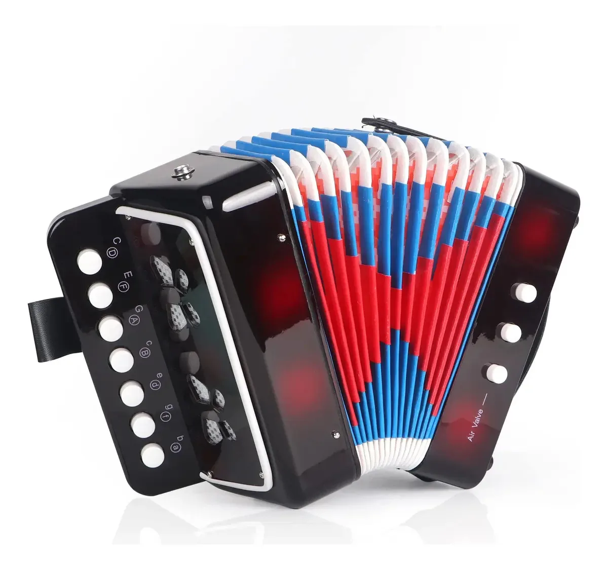 Instrumento musical leve de acordeão de 10 teclas para crianças